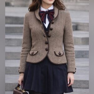 Banana Republic Vtg Y2K Preppy Wool Blazer Cardigan M